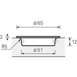 Poignée d'insertion - Aboa - 65 mm - Inox brossé - HETTICH - Poignées de meuble - SI-420512