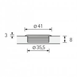 Poignée d'insertion - Borgoa - 11 mm - Chromé mat - HETTICH - Poignées de meuble - SI-420498