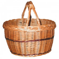 Panier - Osier Buff - Crocane - Anse double - AUBRY GASPARD - Poussette de marché / Cabas / Panier - BR-487751