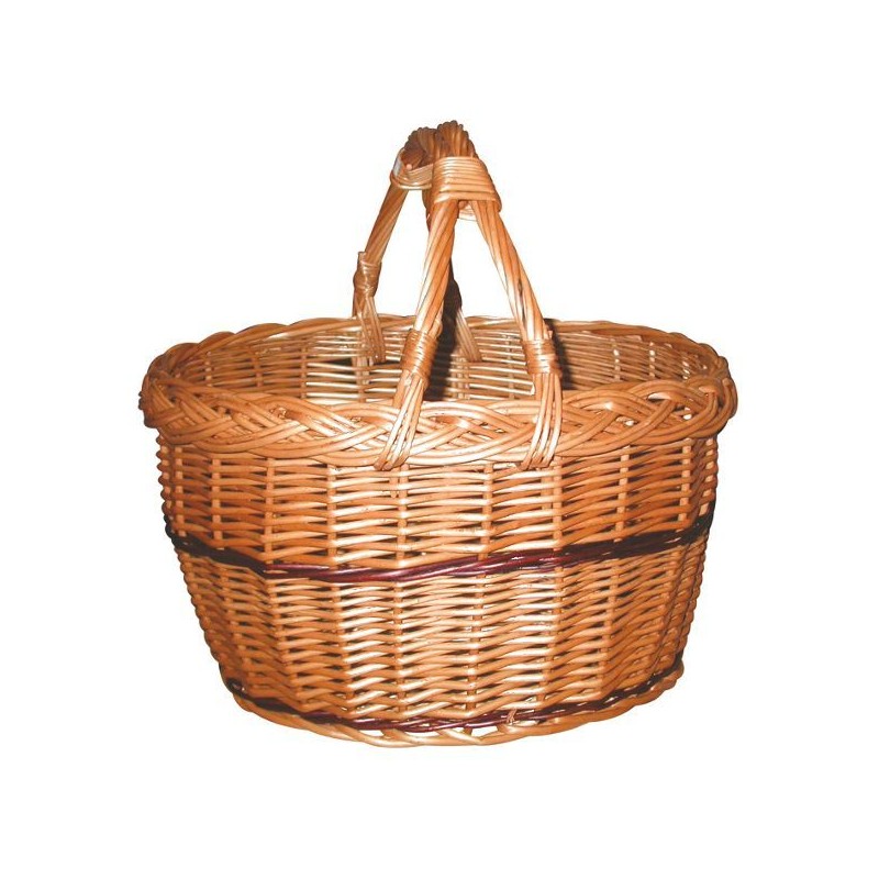 Panier - Osier Buff - Crocane - Anse double - AUBRY GASPARD - Poussette de marché / Cabas / Panier - BR-487751