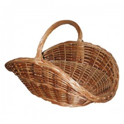 Panier à bûches - Osier Buff et Brut - Ovale - AUBRY GASPARD - Accessoires cheminée / poêle - DE-870170