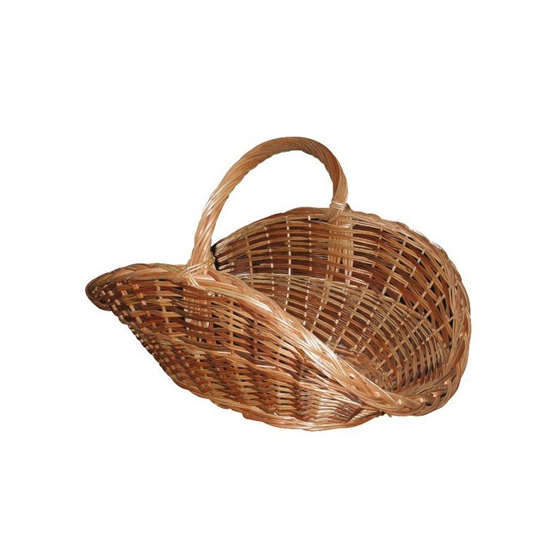 Panier à bûches - Osier Buff et Brut - Ovale - AUBRY GASPARD - Accessoires cheminée / poêle - DE-870170