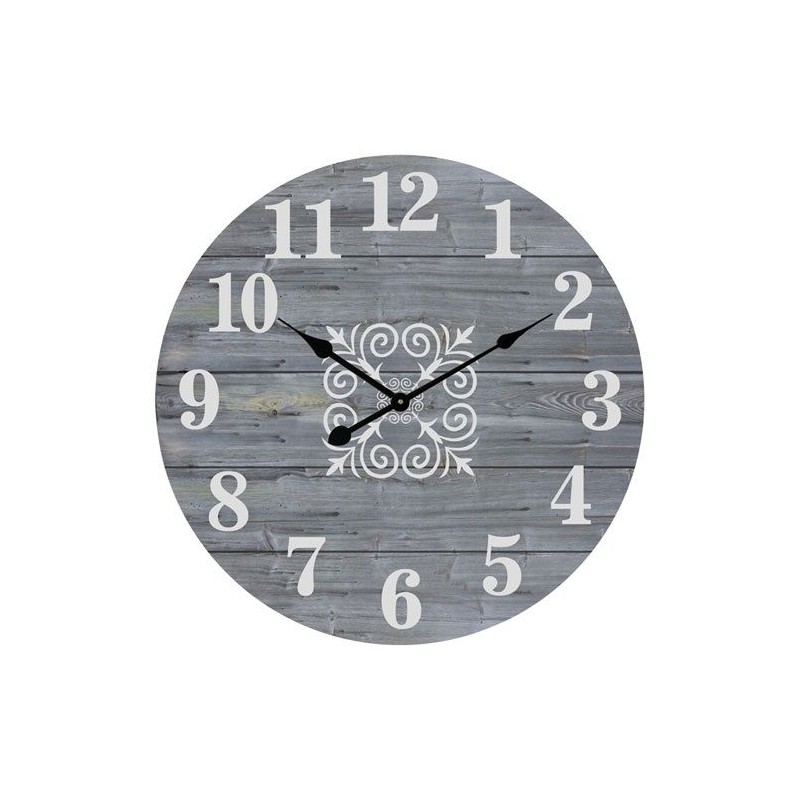 Horloge murale à pile - Bois - Gris - 30 cm - Bazar - DE-574609