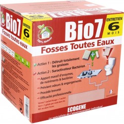 Entretien fosse toutes eaux - 12 doses - Bio 7 - ECOGENE - Canalisations / fosses - BR-375697