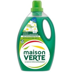 Lessive liquide - Huiles essentielles - Hypoallergénique - 2.4 L - MAISON VERTE - Lessives - DE-749796