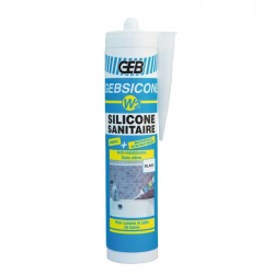 Mastic sanitaire - Silicone Gebsicone W2 - Fongicide - Blanc - 310 ml - GEB - Mastic sanitaire - SI-167328