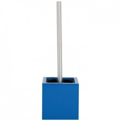 Brosse WC et support - Inox / MDF - Bleu marine - MSV - Accessoires WC - DE-505596