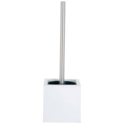 Brosse WC et support - Inox / MDF - Blanc - MSV - Accessoires WC - DE-505588