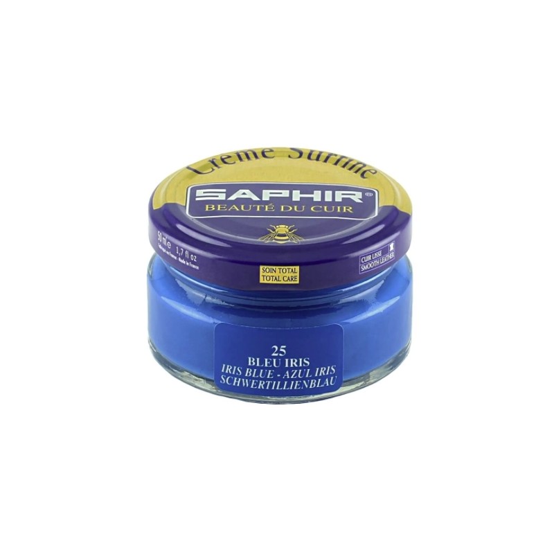 Cirage - Crème surfine - 50 ml - Bleu Iris - Saphir - AVEL - Entretien du cuir - DE-570028