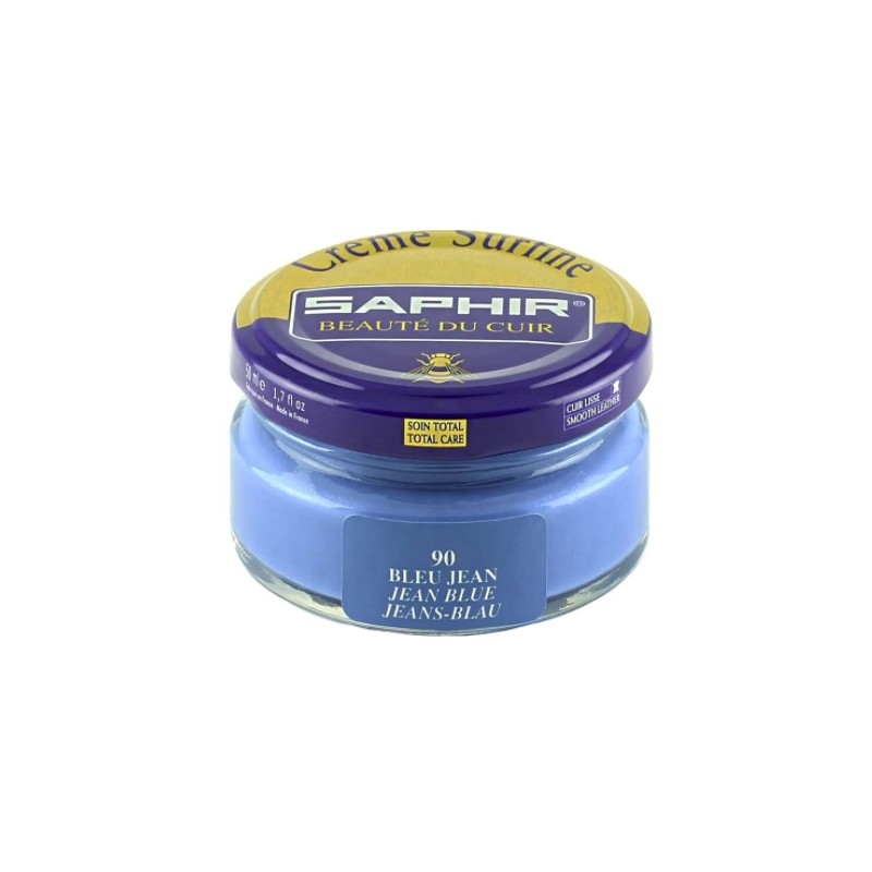 Cirage - Crème surfine - 50 ml - Bleu Jean - Saphir - AVEL - Entretien du cuir - DE-570036