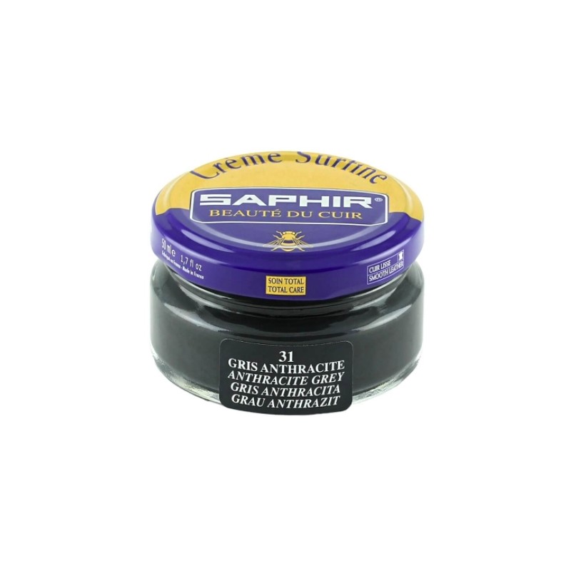 Cirage - Crème surfine - 50 ml - Gris Anthracite - Saphir - AVEL - Entretien du cuir - DE-569632