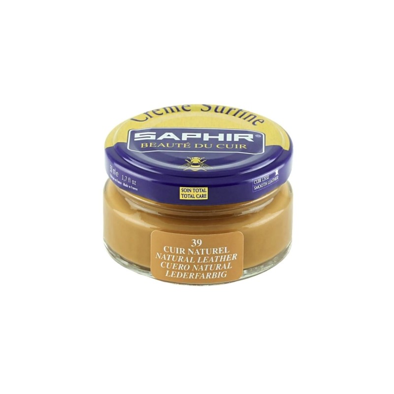 Cirage - Crème surfine - 50 ml - Cuir naturel - Saphir - AVEL - Entretien du cuir - DE-527606