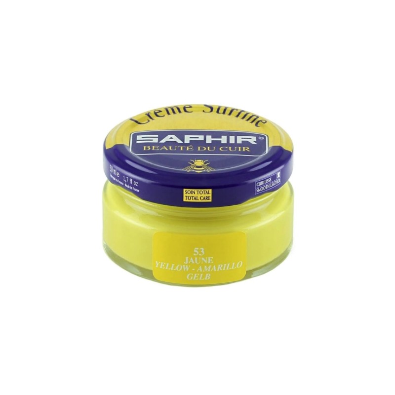 Cirage - Crème surfine - 50 ml - Jaune - Saphir - AVEL - Entretien du cuir - DE-336594