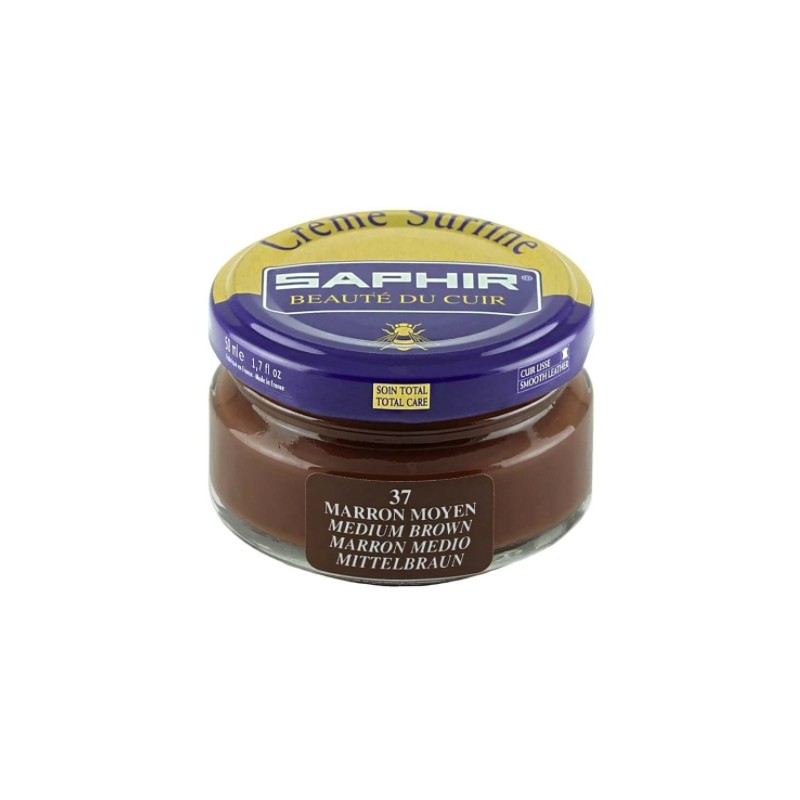 Cirage - Crème surfine - 50 ml - Marron moyen - Saphir - AVEL - Entretien du cuir - DE-336370