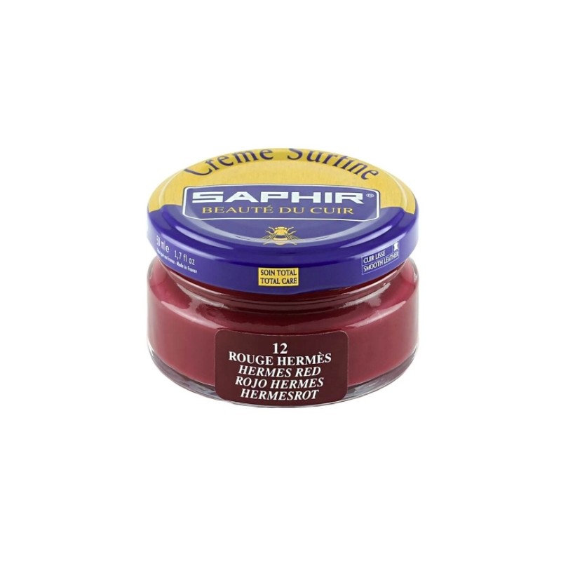 Cirage - Crème surfine - 50 ml - Rouge Hermès - Saphir - AVEL - Entretien du cuir - DE-336297