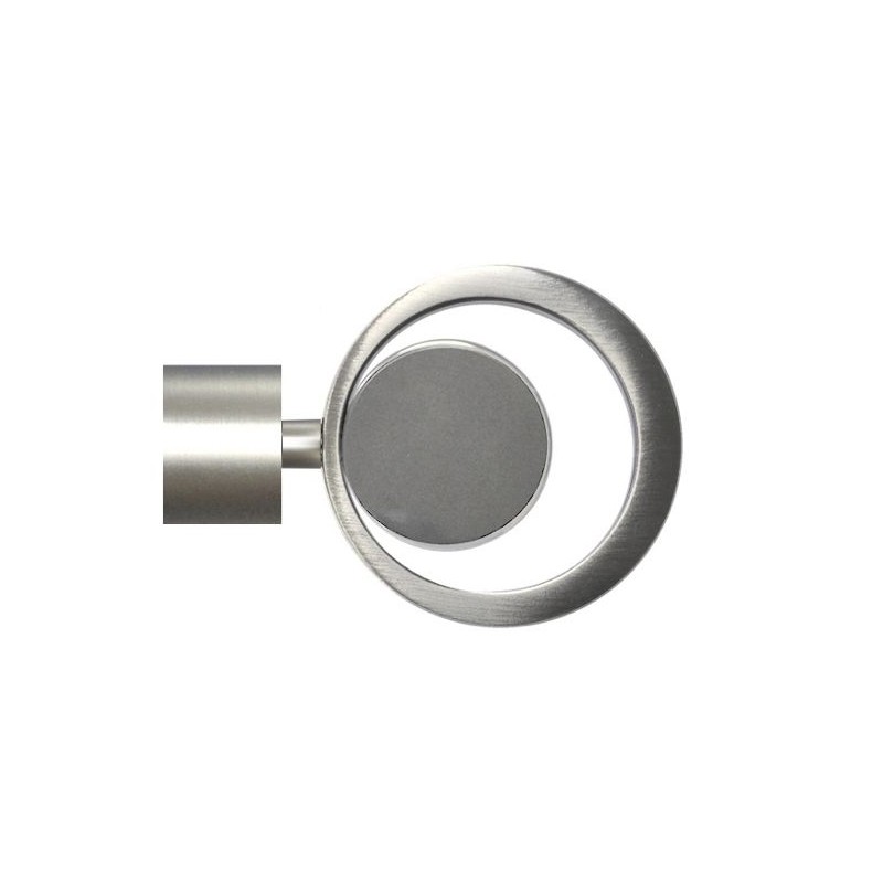 Embout de barre - Métal - Chrome mat - Cercle Mix - D 28 mm - MOBOIS - Accessoires rideaux - DE-512659