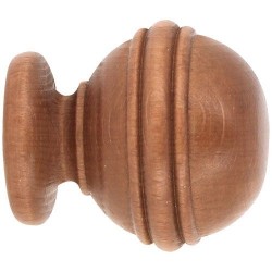 Embout de barre à visser - Bois - Merisier - Boule rainurée - D 28 mm - MOBOIS - Accessoires rideaux - DE-512542