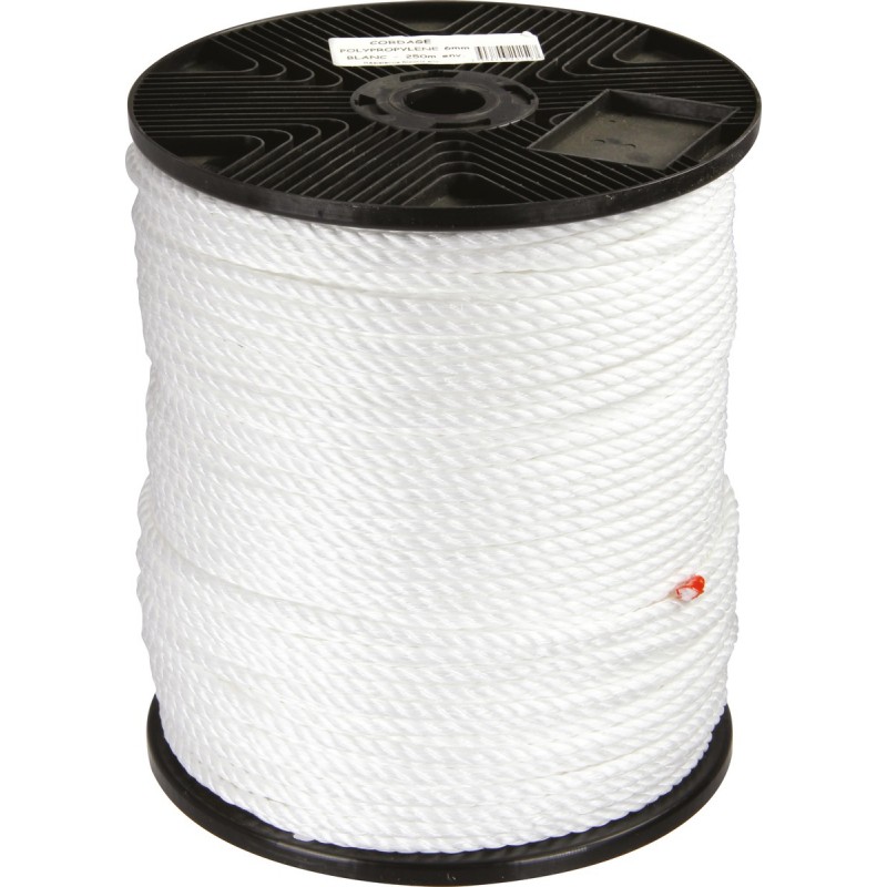 Corde Polypropylène - 4 torons - 48 m / D 14 mm - Blanc - CORDERIES TOURNONAISES - Cordage - BR-087905 Corde Polypropylène - 4 torons - 48 m / D 14 mm - Blanc - CORDERIES TOURNONAISES - Cordage - BR-087905