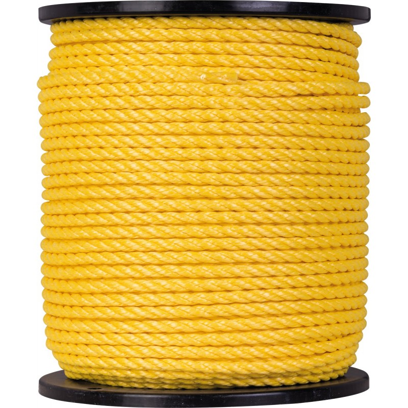 Corde Polypropylène - 3 torons - 160 m / D 8 mm - Jaune - CORDERIES TOURNONAISES - Cordage - BR-085900