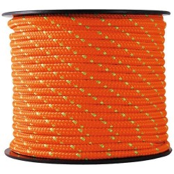 Corde Polypro tressée - 25 m / D. 3 mm - Orange / Vert - CHAPUIS - Cordage - DE-551979