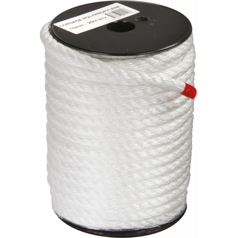 Corde Polypropylène - 3 torons - 25 m / D 10 mm - Blanc - CORDERIES TOURNONAISES - Cordage - BR-307923