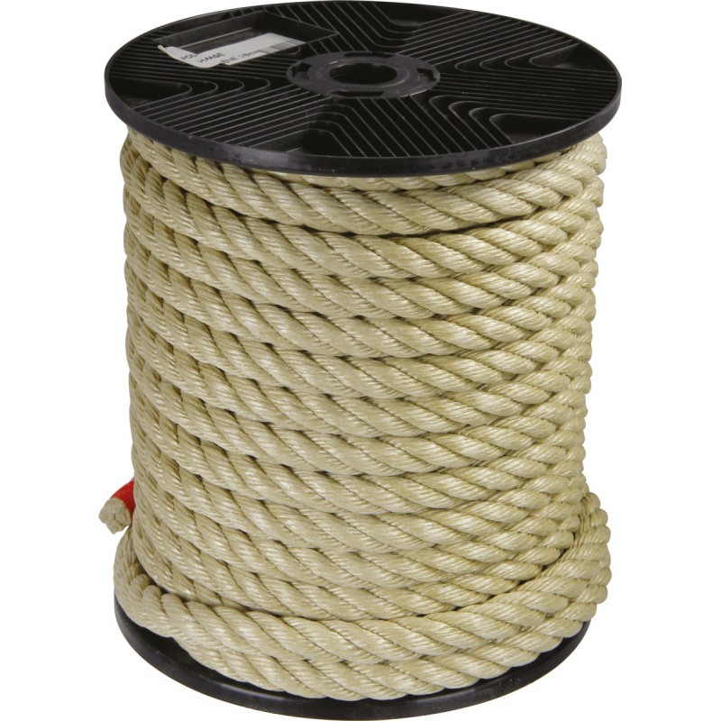 Corde Polypropylène - 4 torons - 27 m / D 18 mm - Havane - CORDERIES TOURNONAISES - Cordage - BR-461507