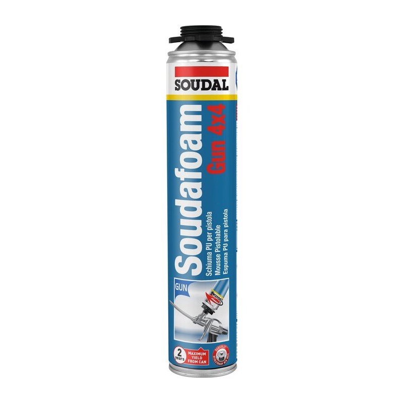 Mousse polyuréthanne - Soudafoam Gun 4x4 - Pistolable - 750 ml - SOUDAL - Étanchéité / Isolation - SI-101913