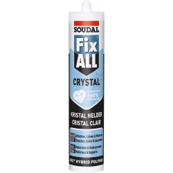 Mastic colle MS polymères - Translucide - Fix ALL Crystal - 290 ml - SOUDAL - Mastic de fixation - SI- 396656