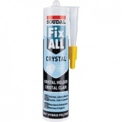 Mastic colle MS polymères - Translucide - Fix ALL Crystal - 290 ml - SOUDAL - Mastic de fixation - SI- 396656