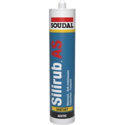 Mastic sanitaire - Silicone acétique - Silirub AS - Blanc - 300 ml - SOUDAL - Mastic sanitaire - SI-164758