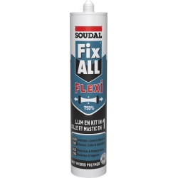 Mastic colle polymère hybride - Fix ALL Flexi - 290 ml - SOUDAL - Mastic de fixation - SI- 396234