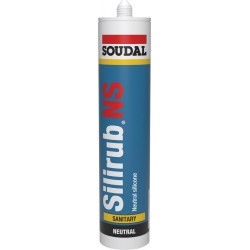 Mastic sanitaire - Silicone monocomposant élastique - Silirub NS - Blanc - 300 ml - SOUDAL - Mastic sanitaire - SI-164756