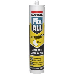 Mastic colle polymère à prise rapide - Fix ALL Turbo - 290 ml - SOUDAL - Mastic de fixation - SI- 396241