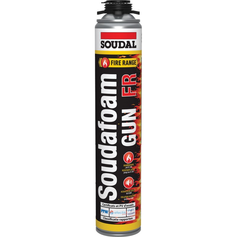 Mousse polyuréthanne coupe-feu - Soudafoam FR Gun - 750 ml - SOUDAL - Étanchéité / Isolation - SI-904033