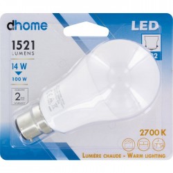 Ampoule LED standard - B22 - 14 Watts - 2700K - DHOME - Ampoules LED - BR-249112