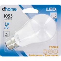 Ampoule LED standard - B22 - 11 Watts - 2700K - DHOME - Ampoules LED - BR-249113