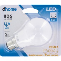 Ampoule LED standard - B22 - 8.5 Watts - 2700K - DHOME - Ampoules LED - BR-249114