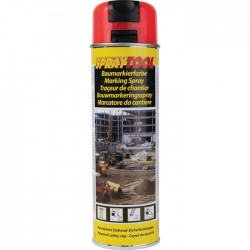 Traceur de chantier en bombe - Rouge fluo - 500 ml - MOTIP - Traceur de chantier - BR-450966