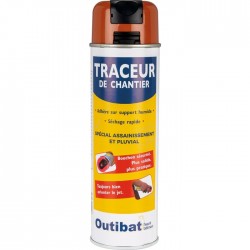 Traceur de chantier en bombe - Marron - 500 ml - OUTIBAT - Traceur de chantier - BR-550320