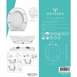 Abattant WC - Hop - Déclipsable et frein - Blanc - ODYSSEA - Accessoires WC - SI-351161