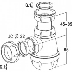 Siphon pour bidet et lavabo - Forme P et S - Blanc - NICOLL - Siphons pour lavabo / Bidet / Baignoire - SI-150333