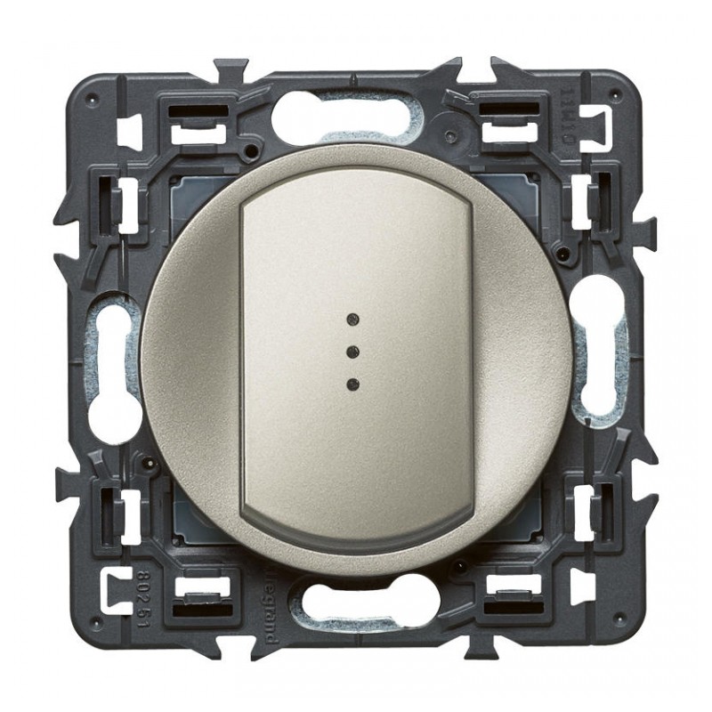 Interrupteur ou va-et-vient témoin (voyant fourni) Céliane Soft - 10 A - Titane - LEGRAND - Appareillage : Commandes / interr...