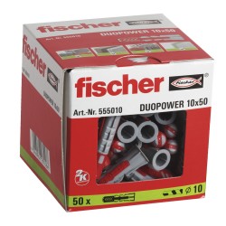 Cheville bi-matière DuoPower - Sans vis - 10 x 50 mm - Boite de 50 - FISCHER - Chevilles - SI-235004