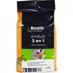 Enduit en poudre 2 en 1 - 5 kg - BOSTIK - Enduit universel / Multi-usages - BR-604433