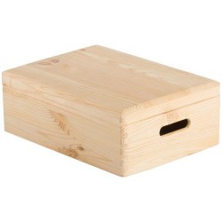 Caisse de rangement / Couvercle - Pin - 40 x 30 x 14 cm - ASTIGARRAGA - Rangement de la maison / meuble d'appoint - DE-669218