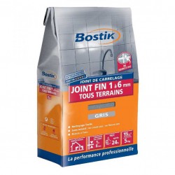 Poudre Joint fin - 5 kg - Gris - BOSTIK - Joint de carrelage - BR-700160