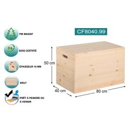 Coffre de rangement - Pin - 80 x 40 x 50 cm - ASTIGARRAGA - Rangement de la maison / meuble d'appoint - DE-789966