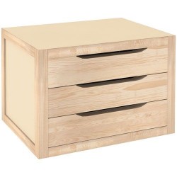 Bloc 3 tiroirs - Pin - 39 x 29.5 x 30 cm - ASTIGARRAGA - Rangement de la maison / meuble d'appoint - DE-616953