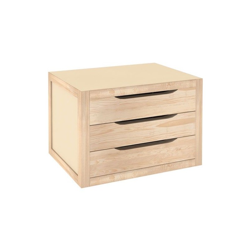 Bloc 3 tiroirs - Pin - 39 x 29.5 x 30 cm - ASTIGARRAGA - Rangement de la maison / meuble d'appoint - DE-616953