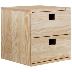 Bloc 2 tiroirs - Pin - 36.2 x 36.2 x 33 cm - ASTIGARRAGA - Rangement de la maison / meuble d'appoint - DE-167510